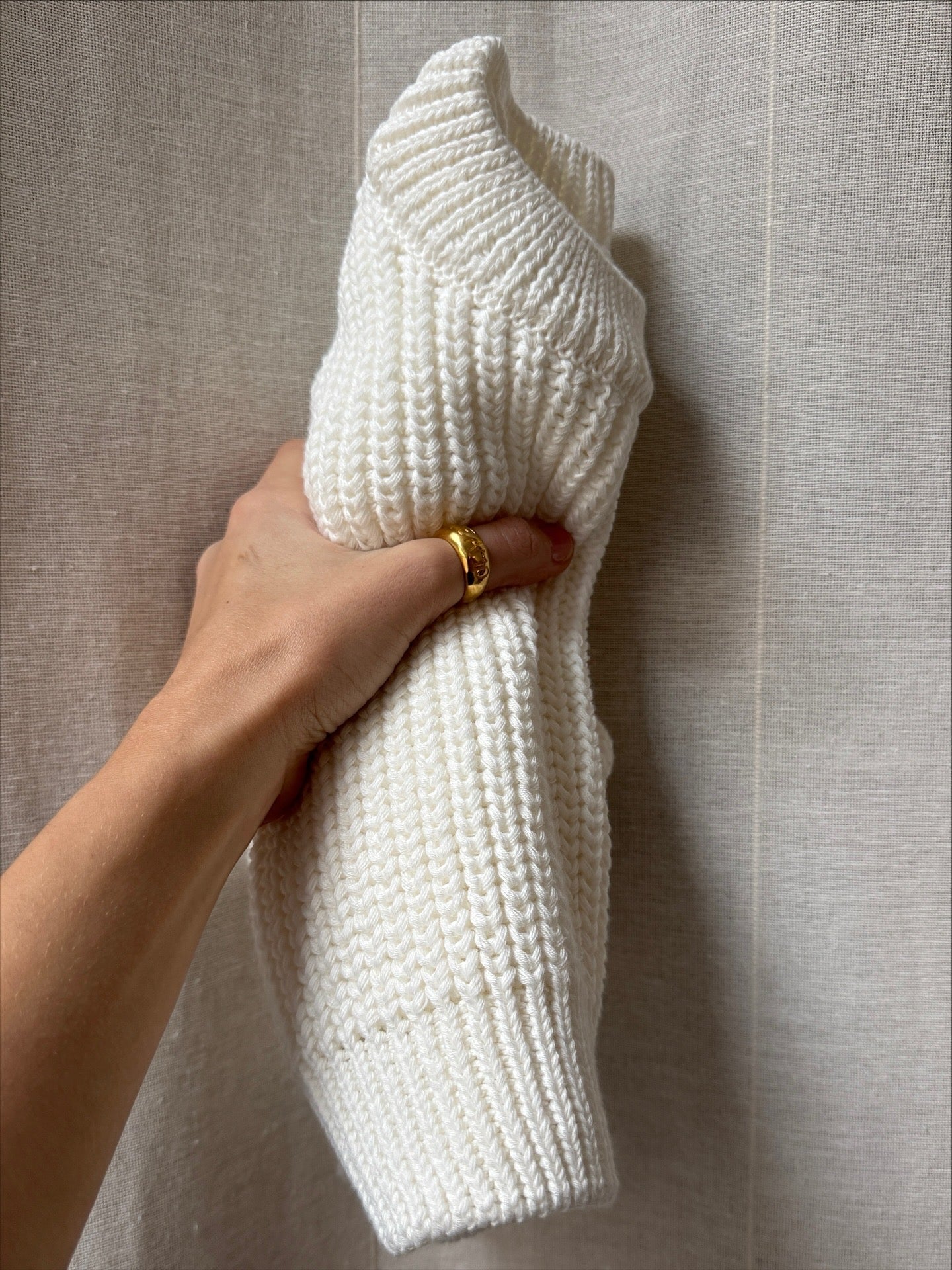 cotton chunky sweater crema