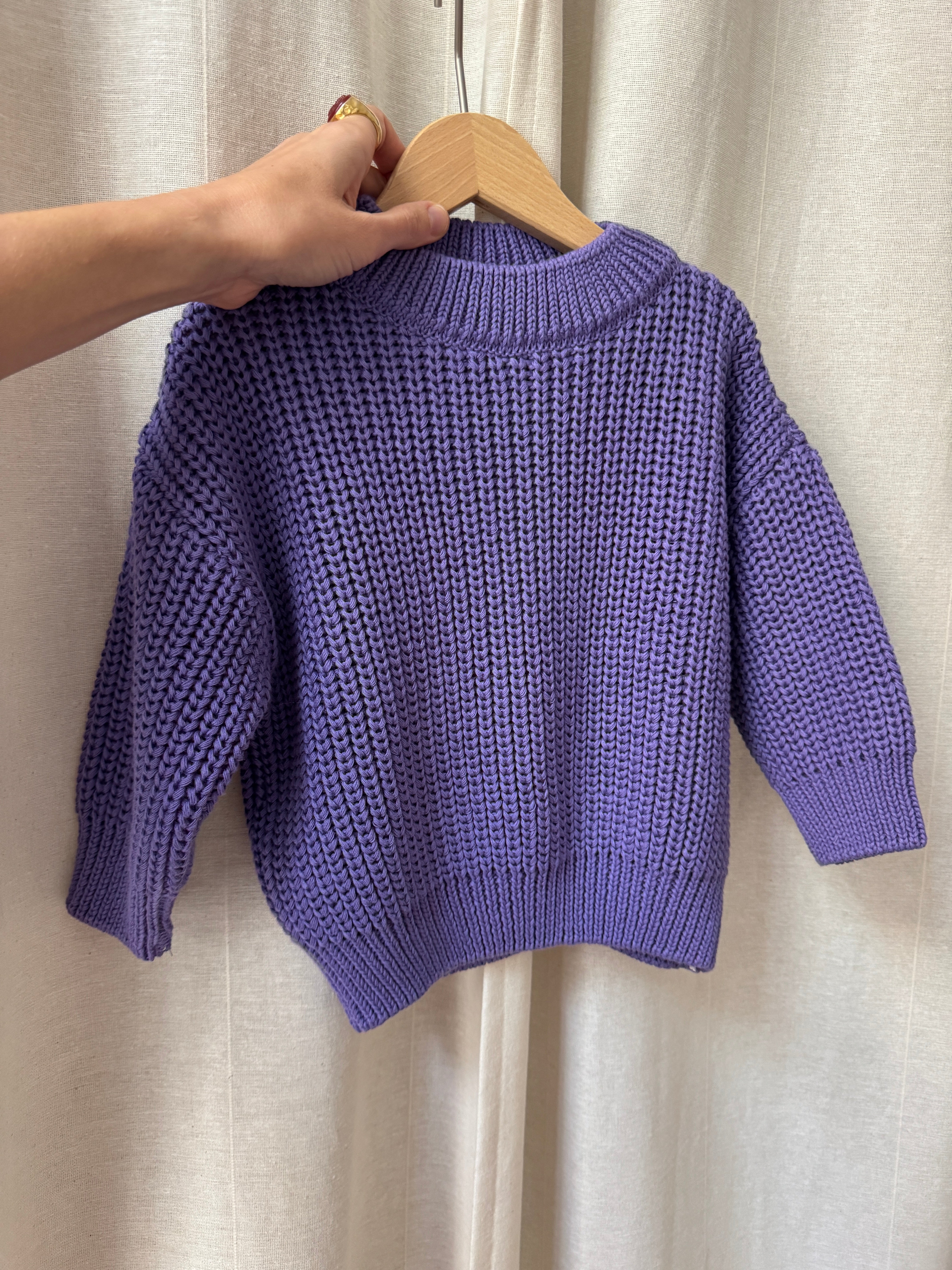cotton chunky sweater amethyst