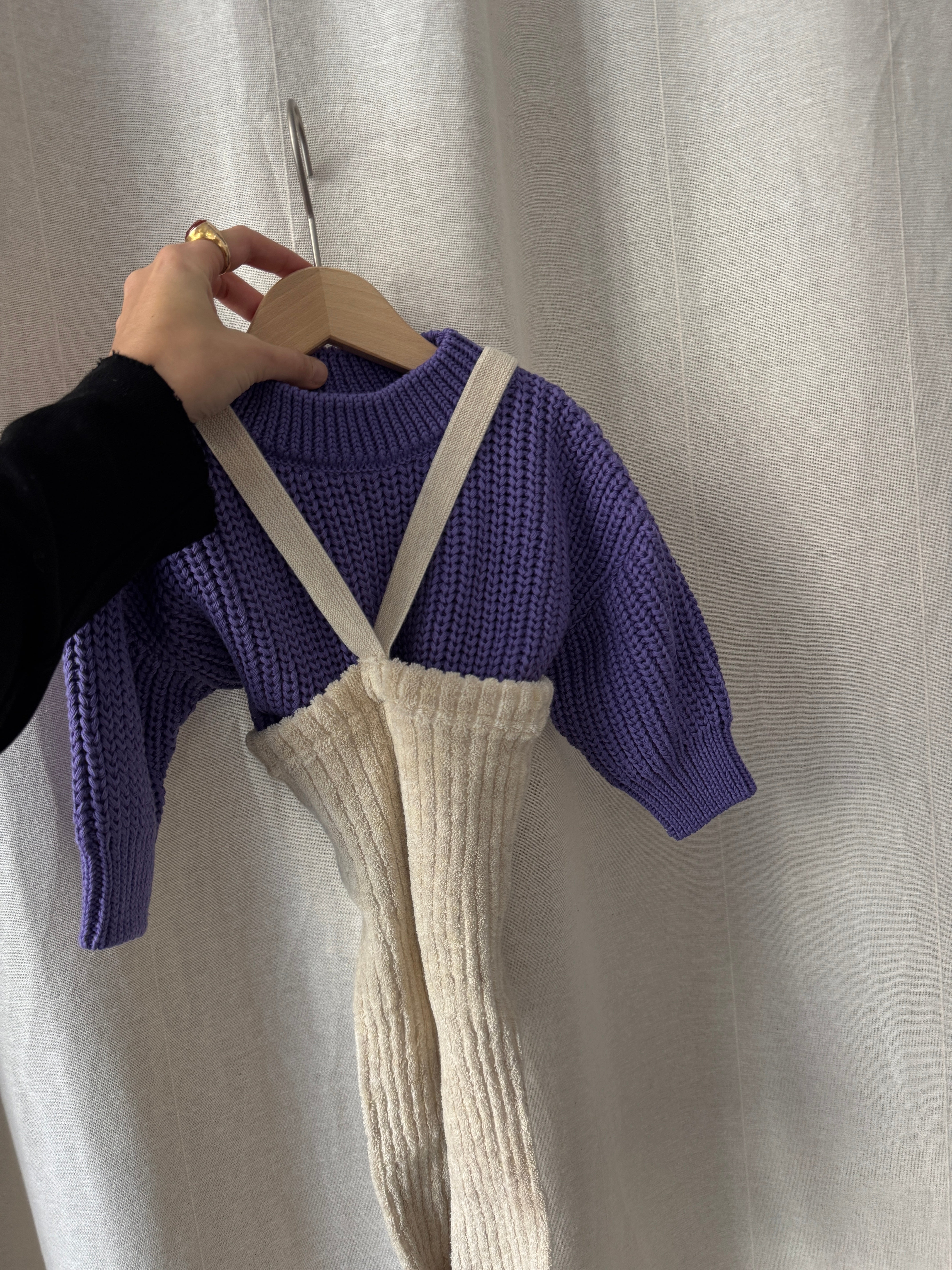 cotton chunky sweater amethyst