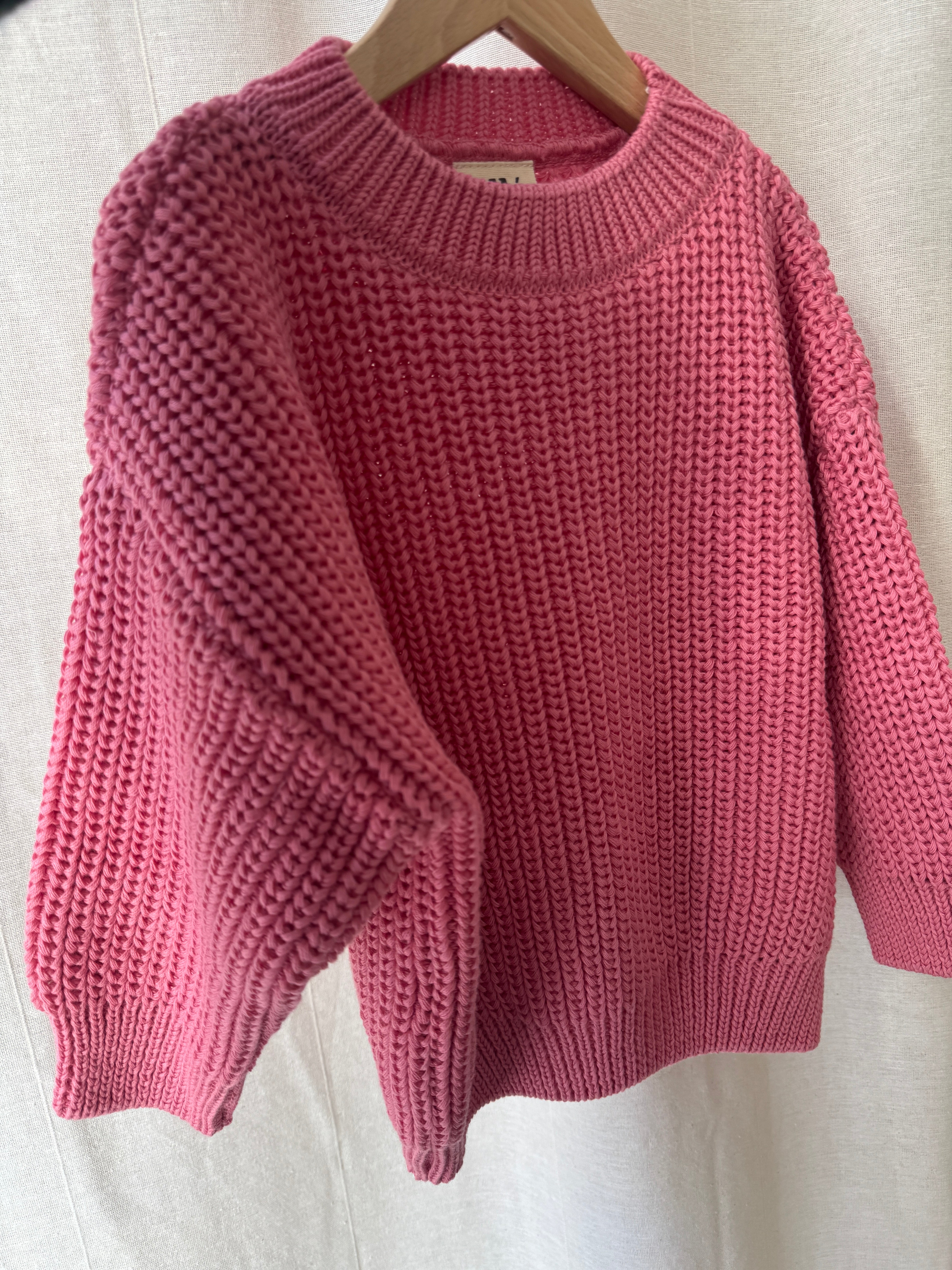 cotton chunky sweater pink clay