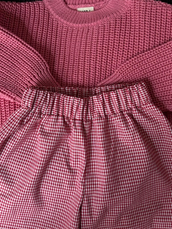 cotton chunky sweater pink clay