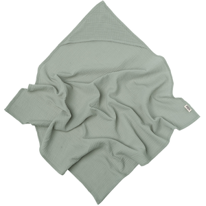 muslin swaddle with hoodie sage