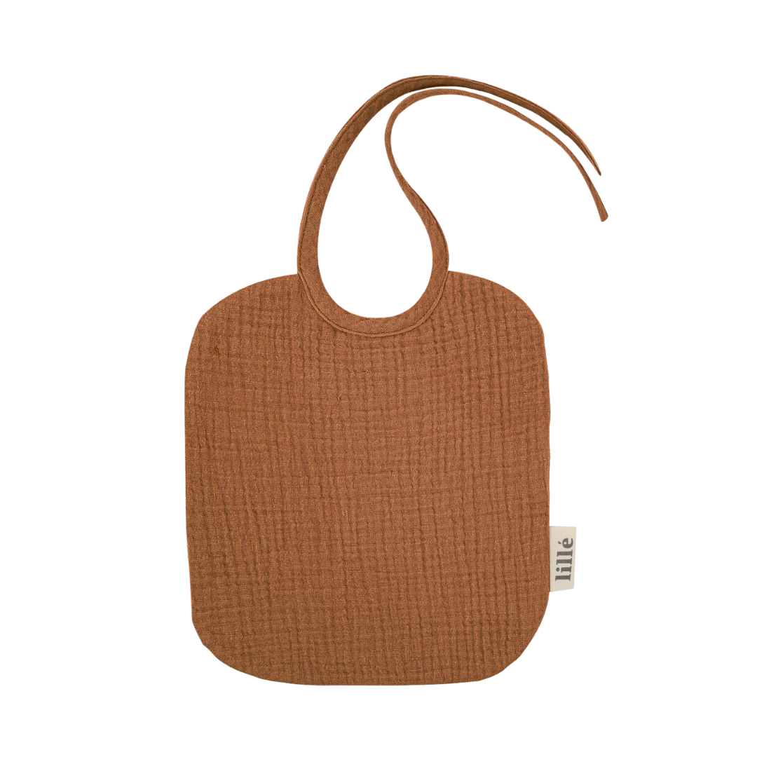 muslin bib caramel