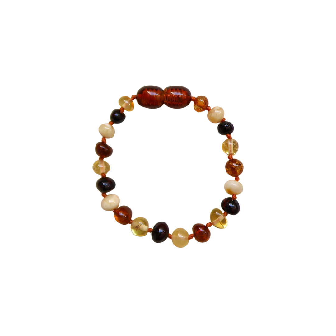 amber baby bracelet multicolor polished