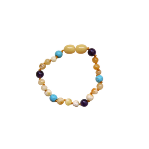 amber baby bracelet turquoise amethyst