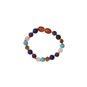 amber baby bracelet turquoise amethyst quartz