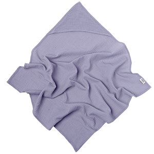 muslin swaddle with hoodie lavender