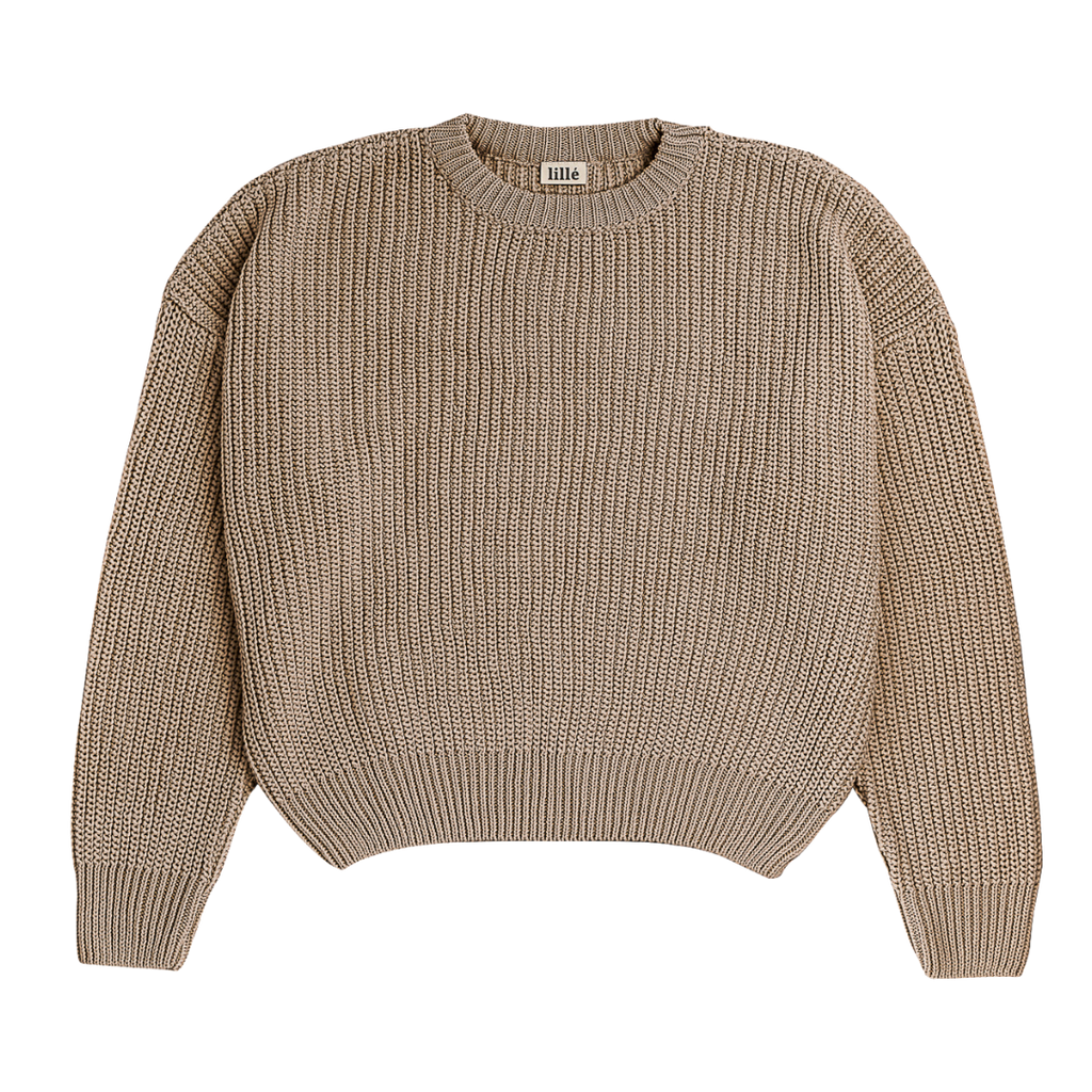cotton chunky sweater dark beige – lille official cotton chunky sweater dark beige – lille official