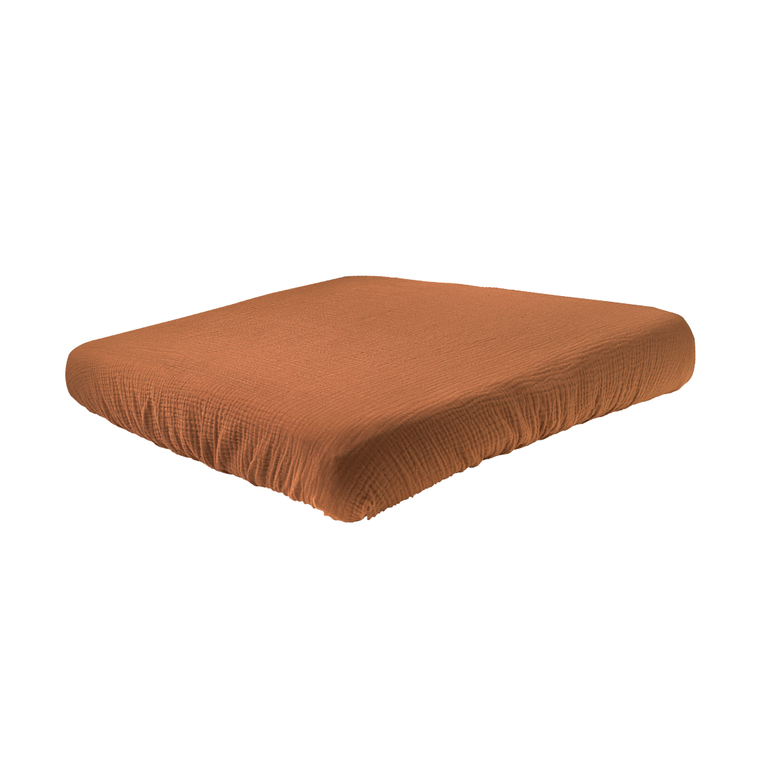 muslin changing pad cover caramel