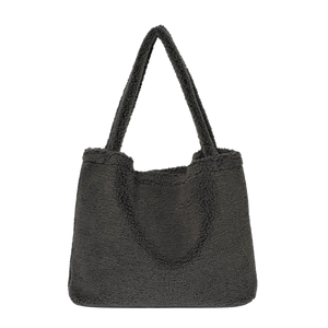 dark grey teddy mom-bag