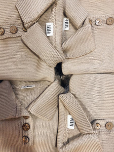 merino polo sweater beige