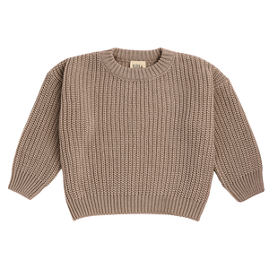 cotton chunky sweater dark beige