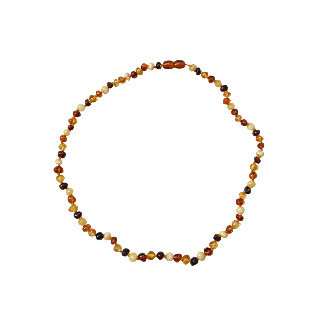 amber adult necklace multicolor polished