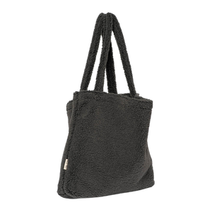 dark grey teddy mom-bag