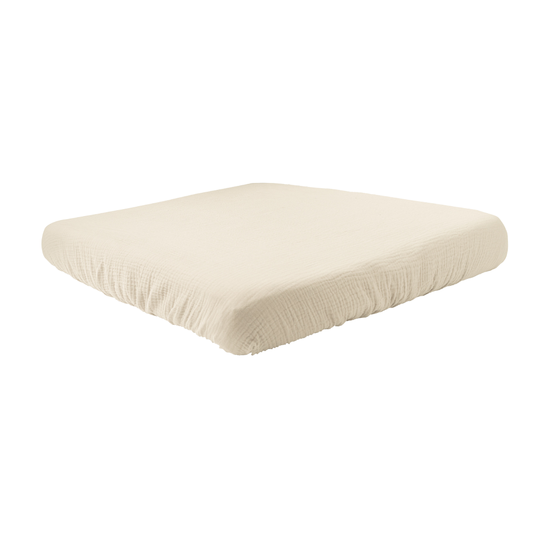 muslin changing pad cover vanilla