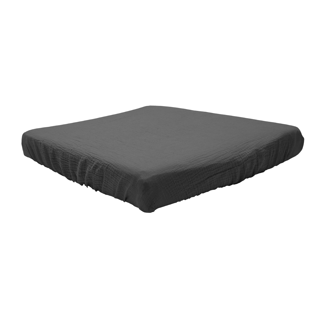 muslin changing pad cover charcoal