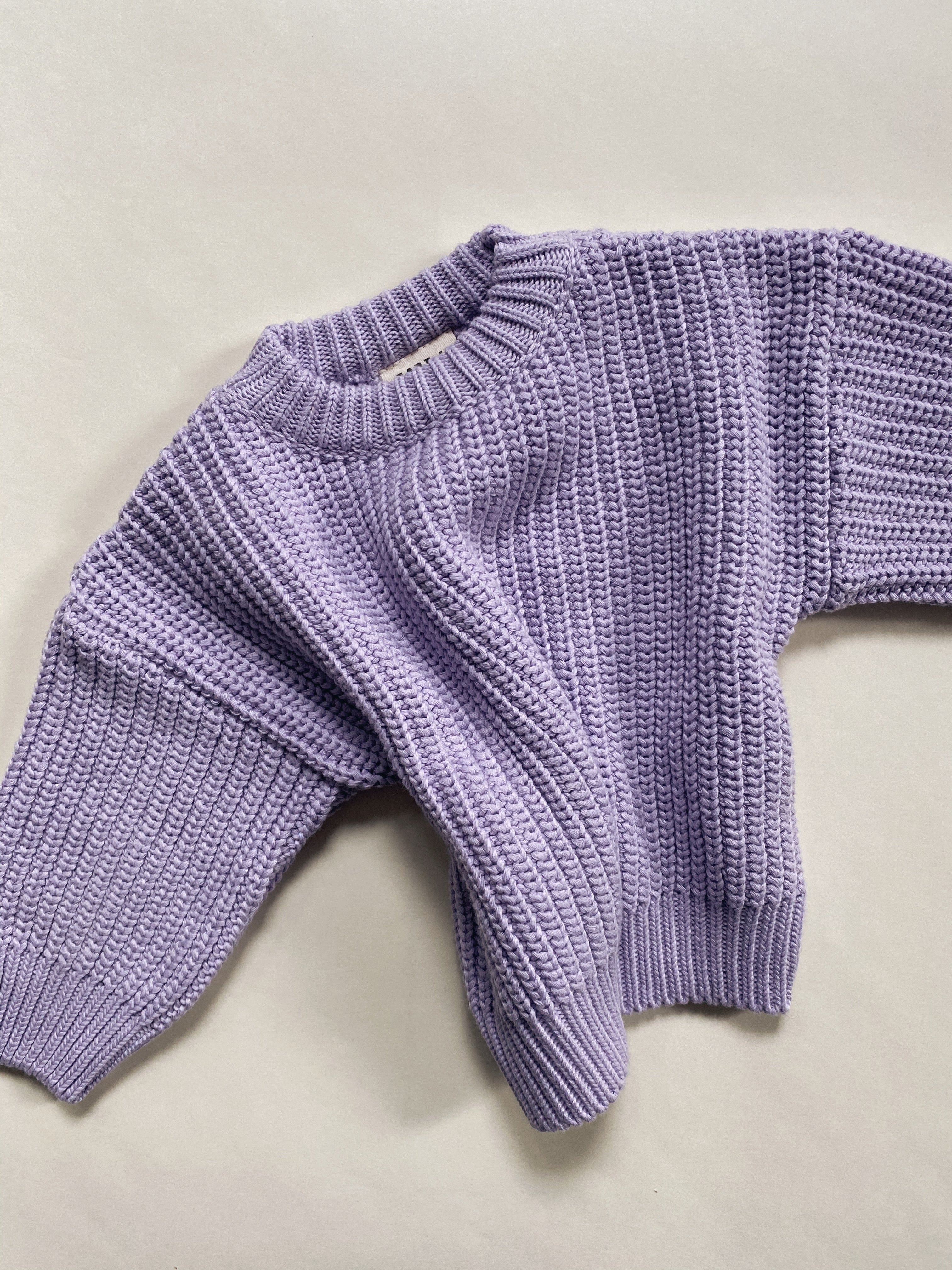 cotton chunky sweater lavender