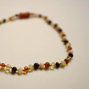 amber adult necklace multicolor polished