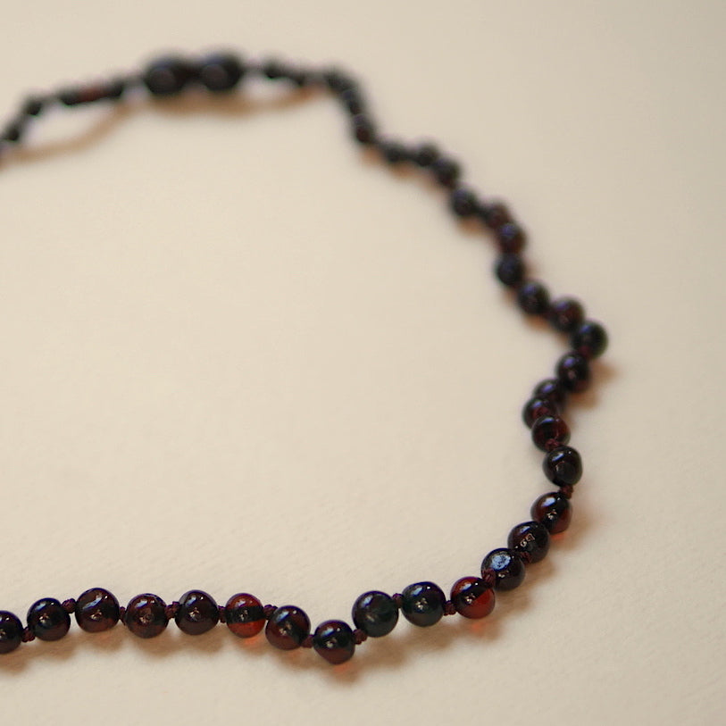 amber adult necklace cherry polished