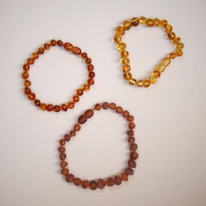 amber adult bracelet cognac raw