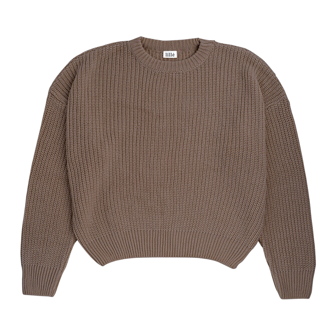 cotton chunky sweater taupe