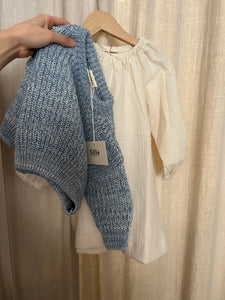 cotton chunky sweater melange indigo / off white