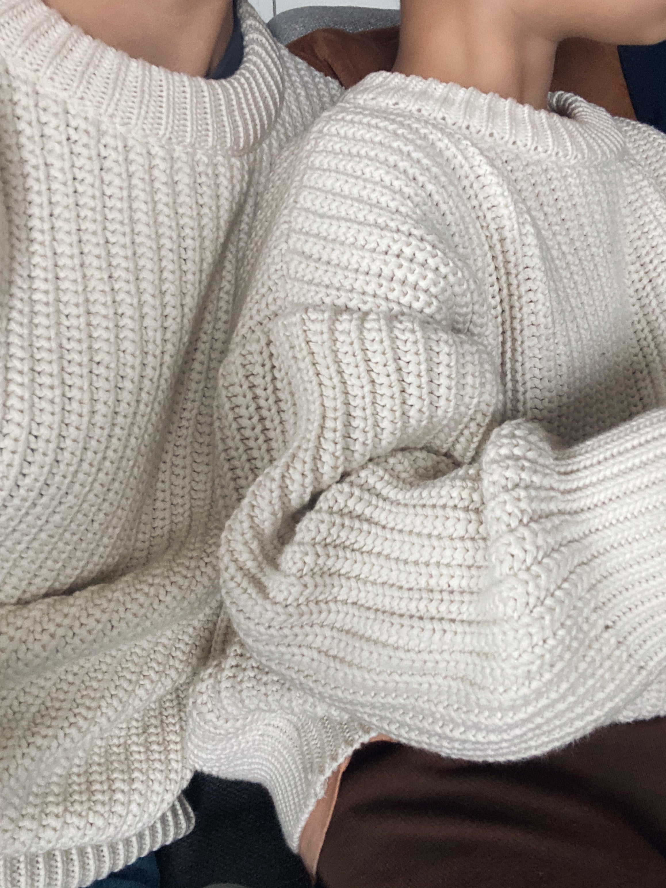 cotton chunky sweater off white – lille official