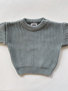 cotton chunky sweater soft green